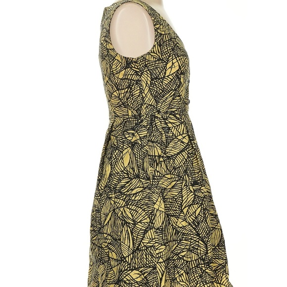Anthropologie Black and Yellow Sleeveless Midi Sundress - Picture 5 of 9